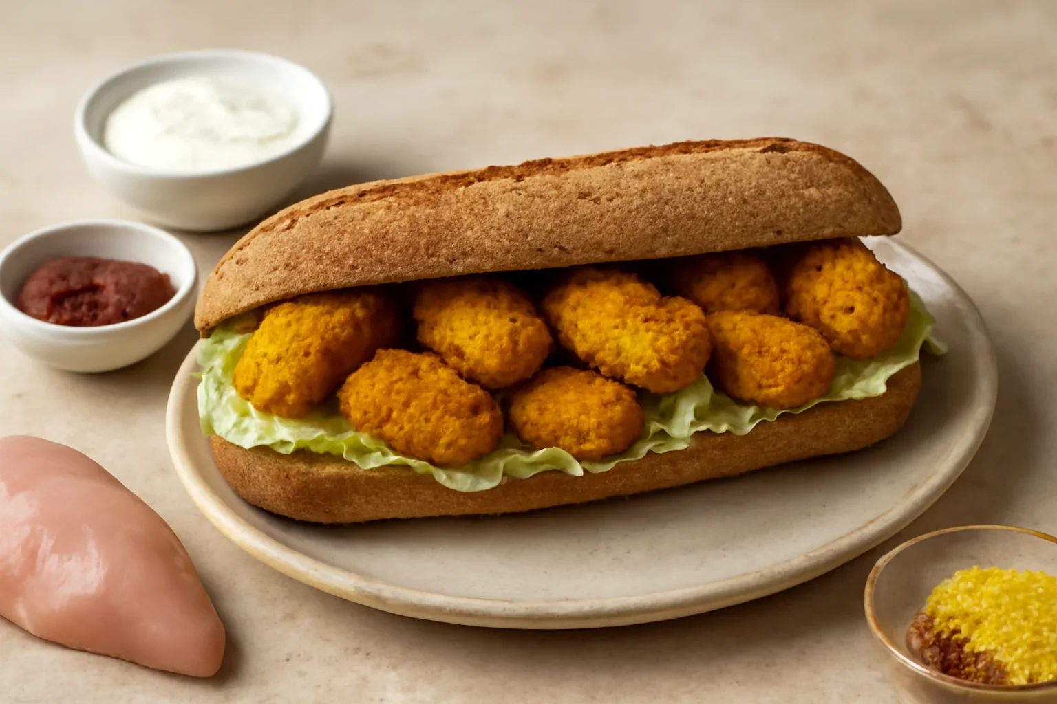 Baghetă cu nuggets de pui