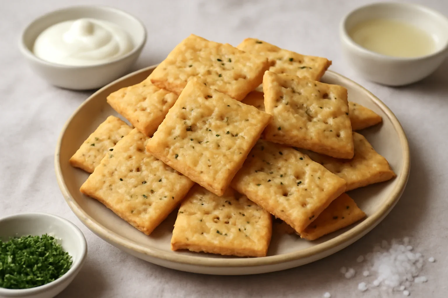 Biscuiti sarati – crackers cu cimbru