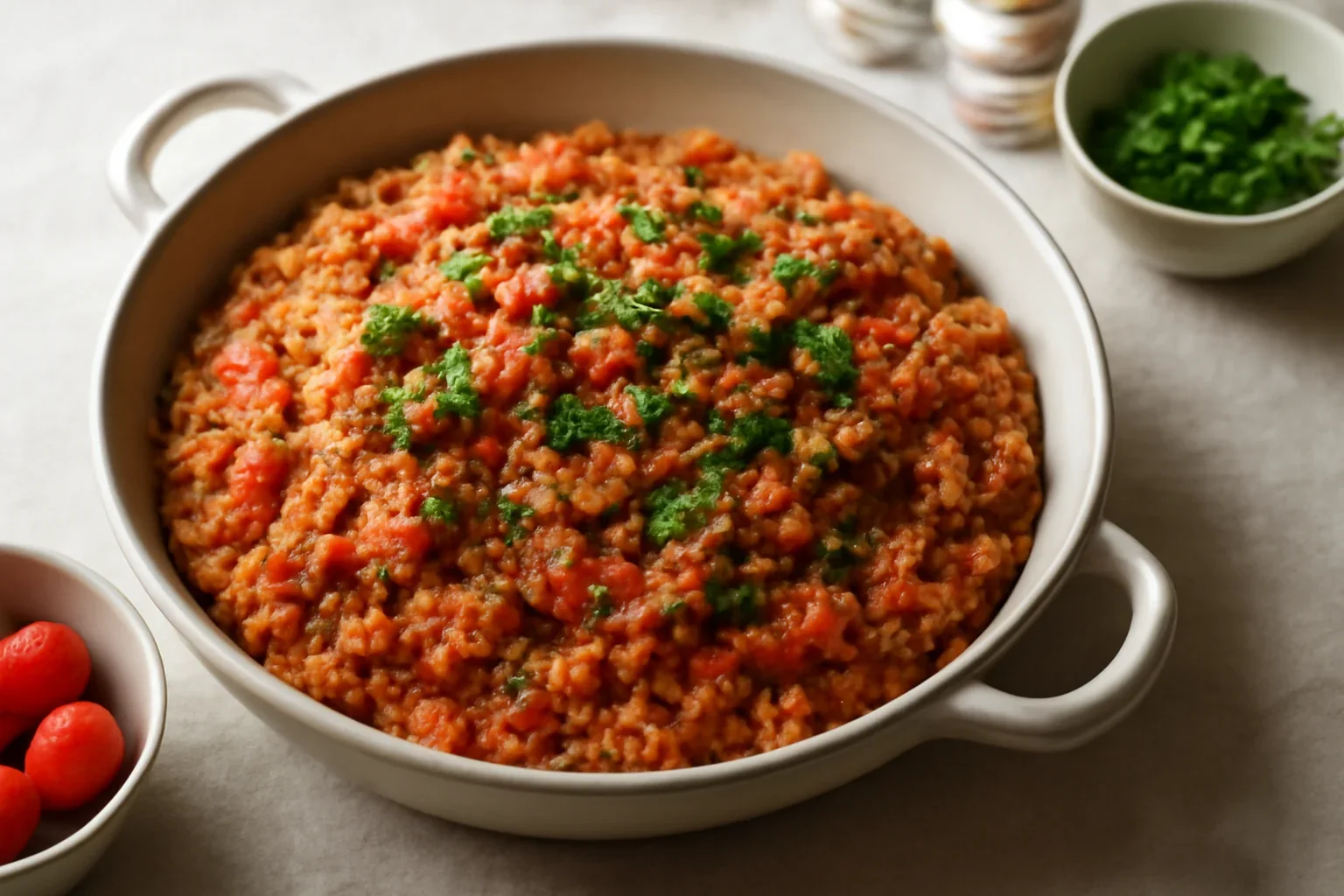 Bulgur cu rosii, usturoi si busuioc – reteta libaneza