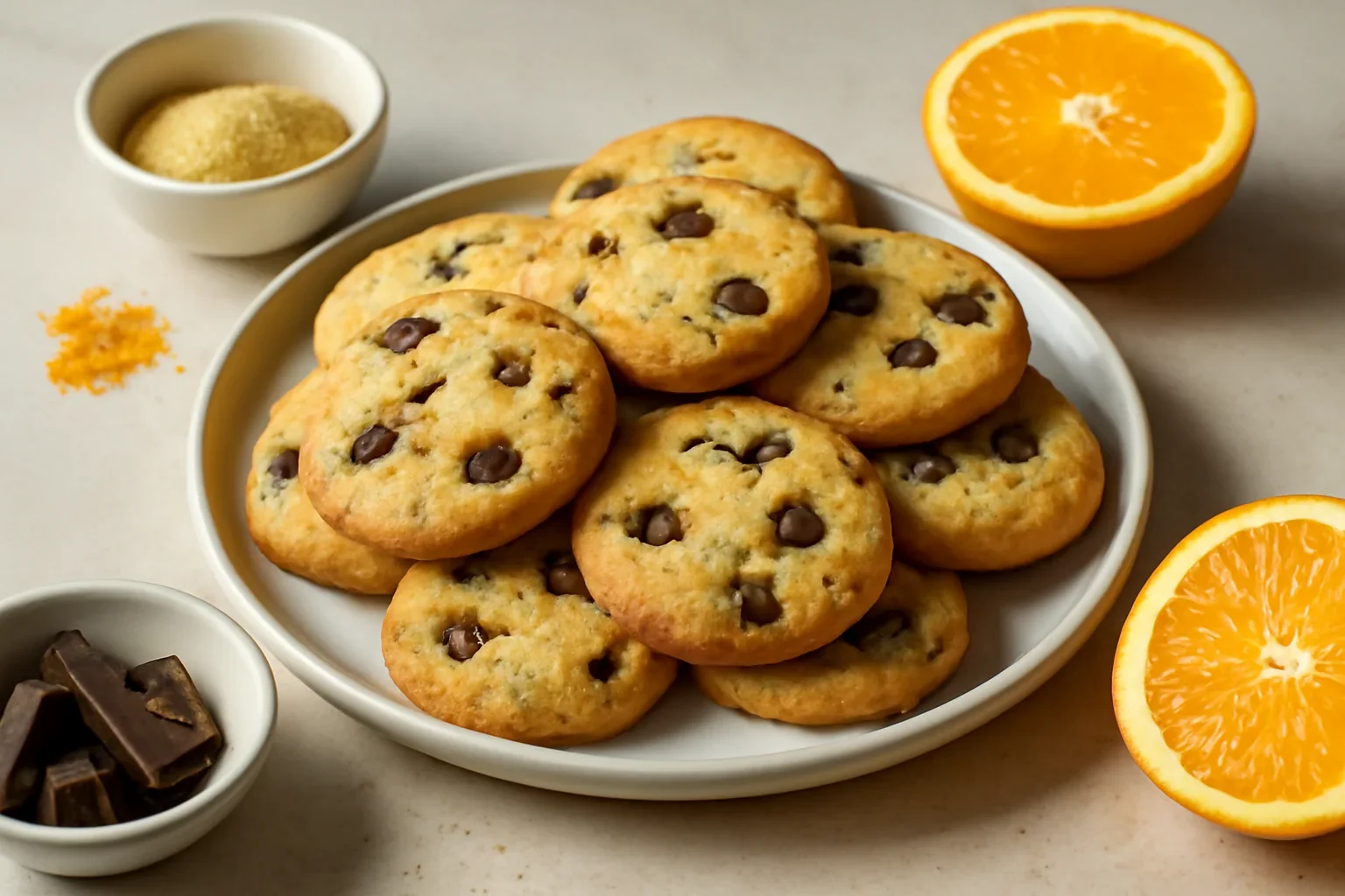 Biscuiți cu ciocolată și portocală
