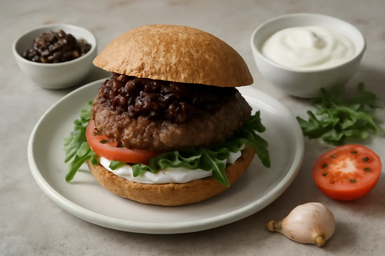 Burger de vită cu marmeladă de ceapă