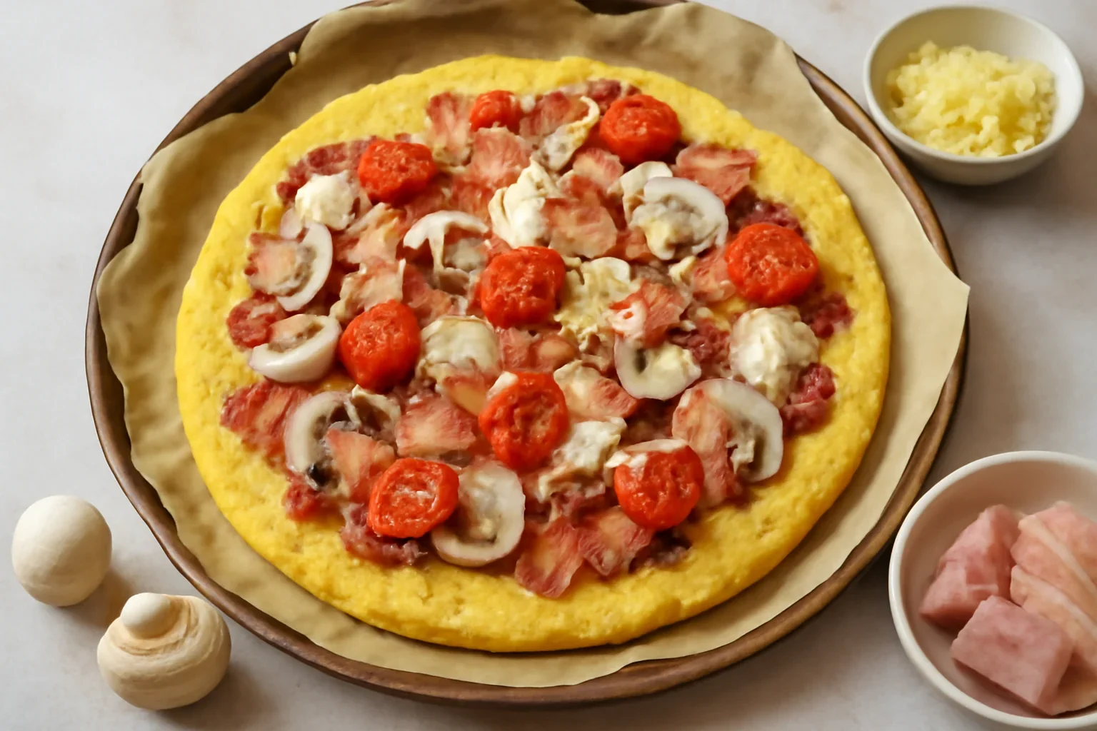 Pizza pe mămăligă – rețeta de pizza polenta cu blat de mămăliguță