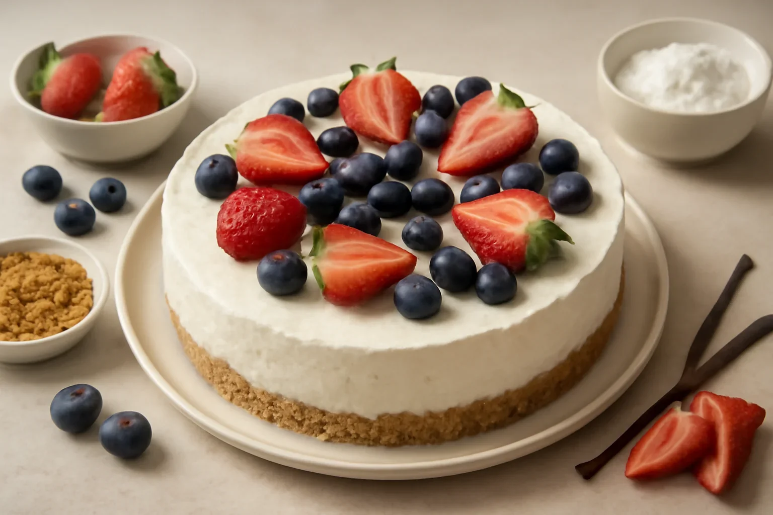 Cheesecake rapid cu fructe