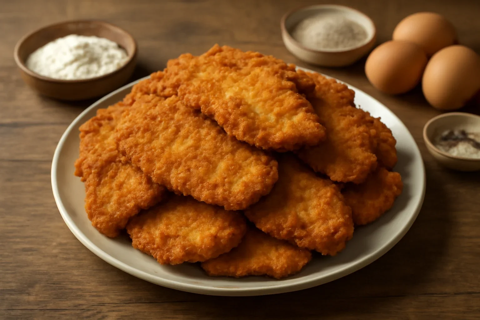 Șnițel din piept de pui în pesmet, rețetă simplă