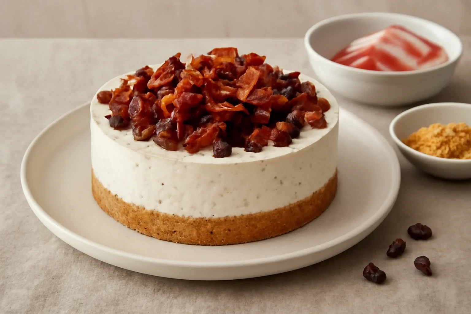 Cheesecake sărat cu bacon crocant și fructe uscate – aperitiv festiv