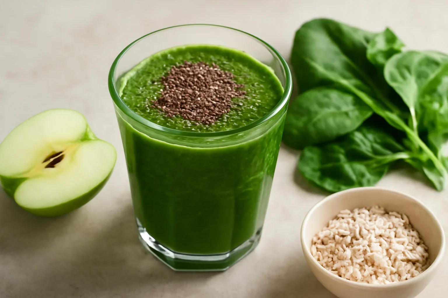 Smoothie de spanac cu semințe de chia