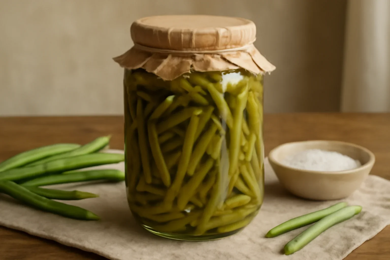 Fasole verde la borcan pentru iarna