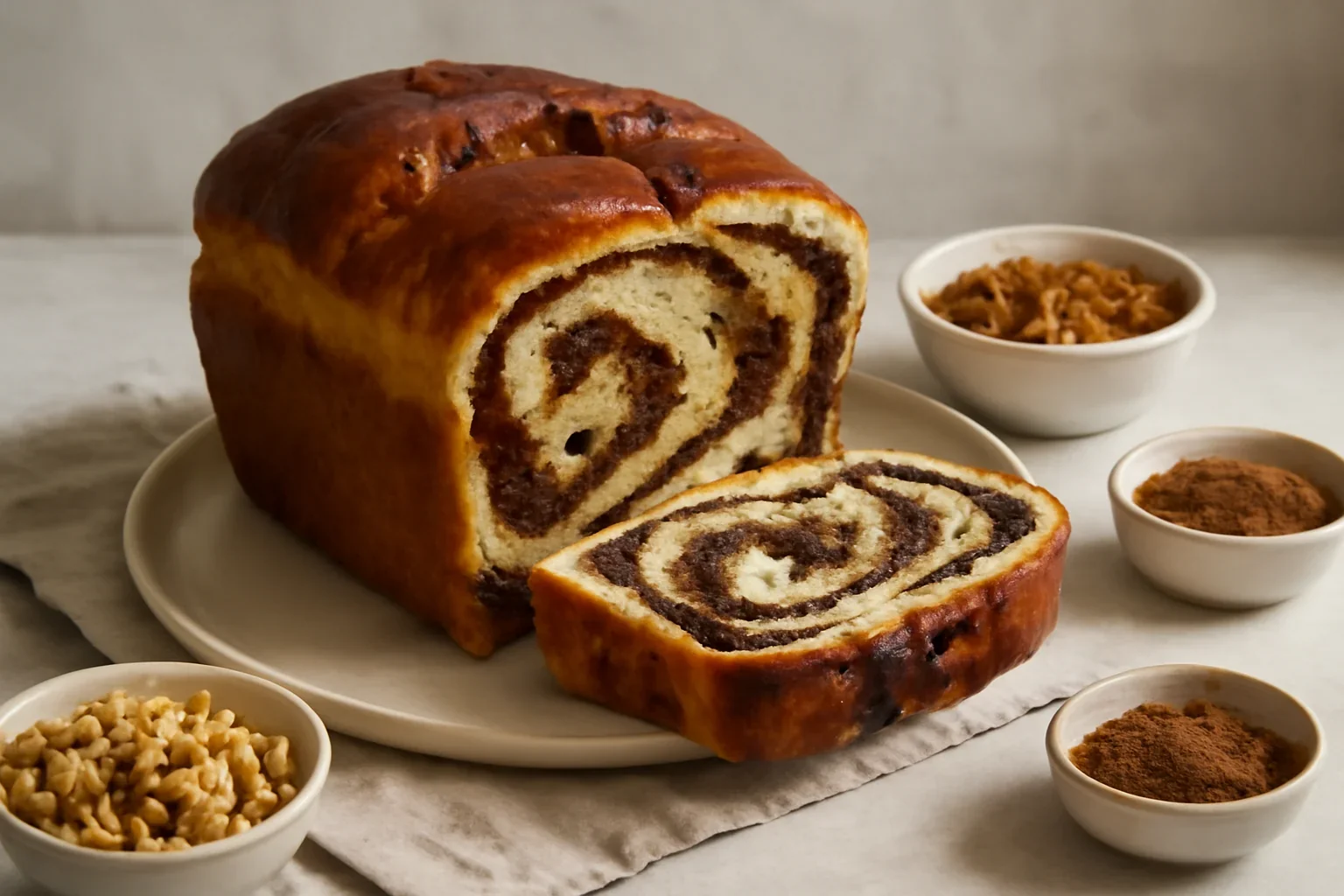 Cozonac pufos cu smantana si nuca, reteta traditionala