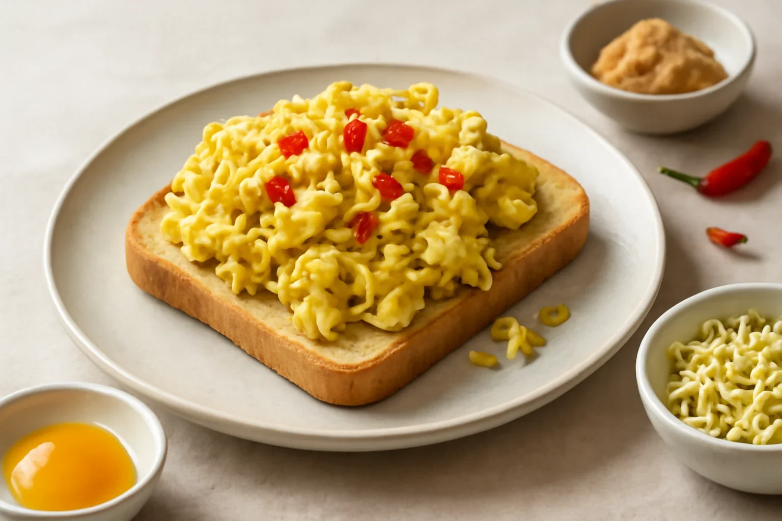Ouă jumări cu miso și muguri de mung