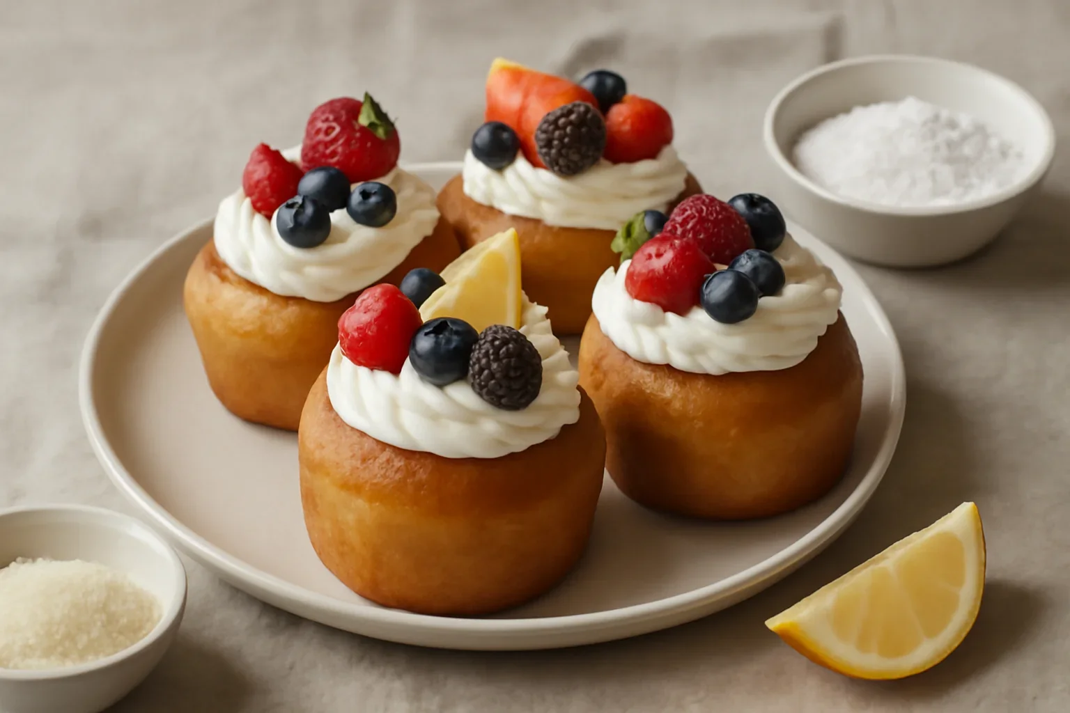 Reteta de rum baba – savarine cu fructe si frisca
