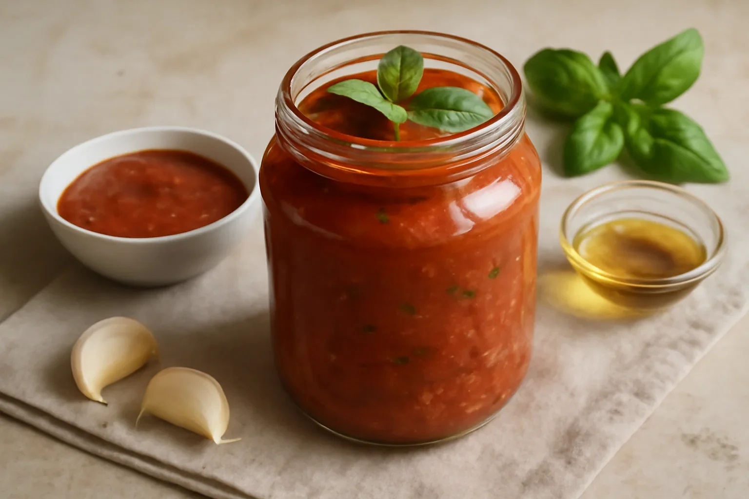 Sos de paste cu busuioc, roșii și usturoi – la borcan, pentru iarnă