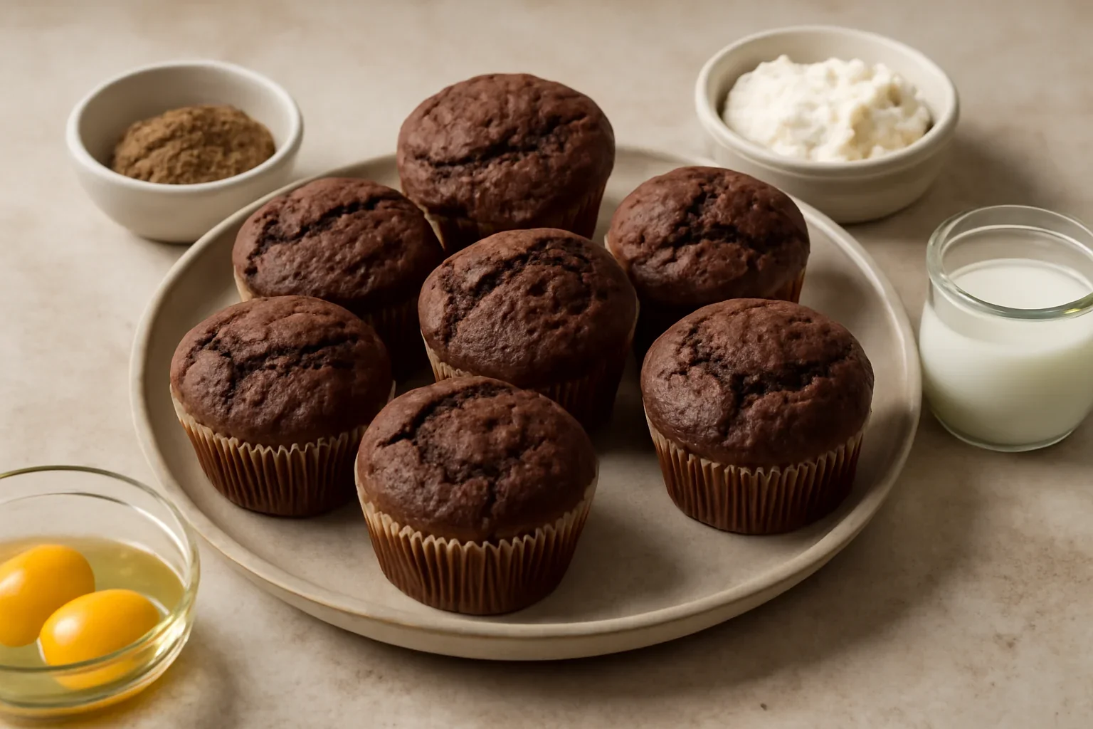 Muffins cu ciocolată din aluat cu brânză de vaci