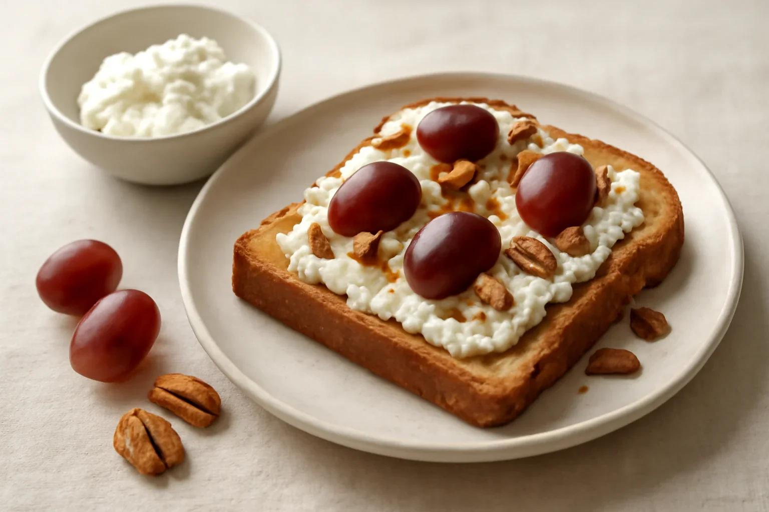 Toast cu ricotta și struguri