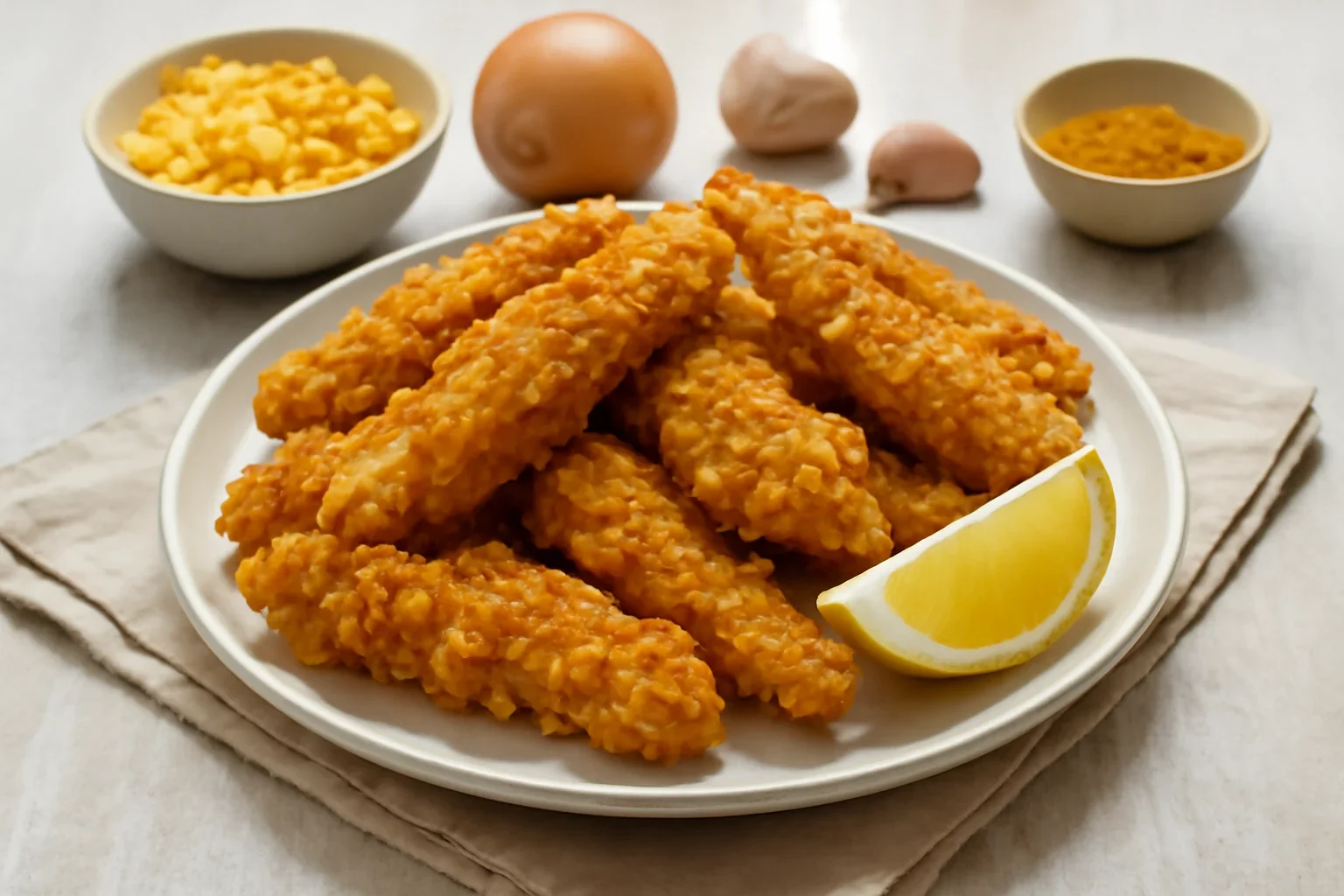 Reteta de crispy strips – fasii crocante din piept de pui pane